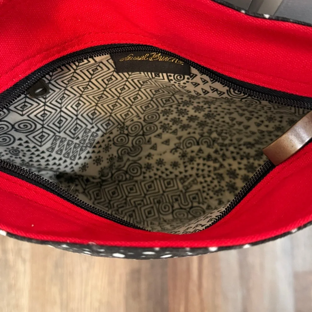 Laurel Burch Black and White Dog Dots Crossbody Tote NWT - Picture 7 of 8